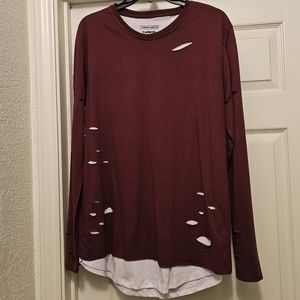 ❣️SALE❣️ Carbon Longer Length Burgundy Longsleeve T-shirt Medium